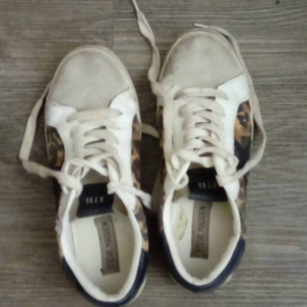 Steve Madden tennis shoes in leopard print
